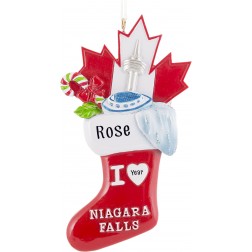 Image of Niagara Falls Stocking 3D Personalized Christmas Ornament