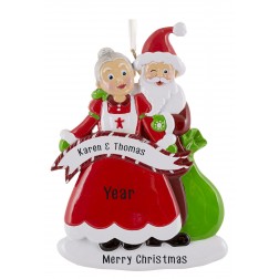 Image of Mr And Mrs Clause Personalized Christmas Ornament