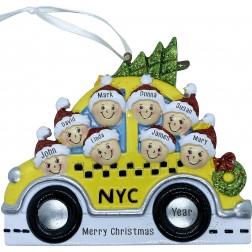 Image of NYC Taxi Family 8 Personalized | Christmas and City