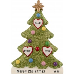 Image for Tree Love Family of 3 Personalized Christmas Ornament 