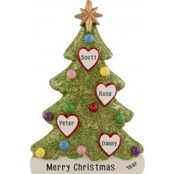 Image for Tree Love Family of 4 Personalized Christmas Ornament 