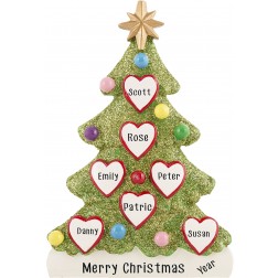 Image of Tree Love Family of 7 Personalized Christmas Ornament 
