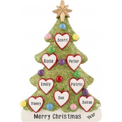 Image for Tree Love Family of 8 Personalized Christmas Ornament 