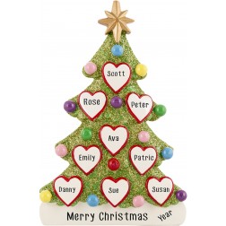 Image for Tree Love Family of 9 Personalized Christmas Ornament 