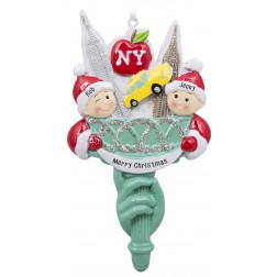 Image for Statue of Liberty Torch Couple Personalized Christmas Ornament