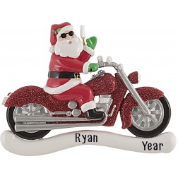 Image of Motor Lover Santa Personalized Christmas Ornament 