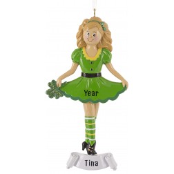 Image of Irish Girl Personalized Christmas Ornament 