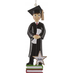 Image of Graduation Boy Personalized Christmas Ornament 