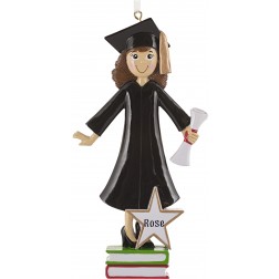 Image of Graduation Girl Personalized Christmas Ornament 