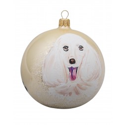 Image of Poodle - White Personalized Christmas Ornament 