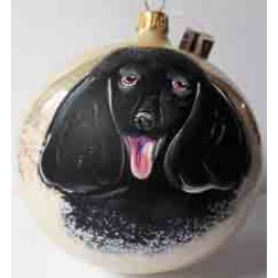 Image of Poodle - Black Personalized Christmas Ornament 