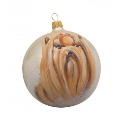 Image of Yorkie (Yorkshire Terrier) Glass Ball Christmas Ornament