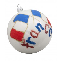 Image of Flag of France Glass Ball Christmas Ornament