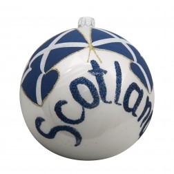 Image of Flag of Scotland Glass Ball Christmas Ornament