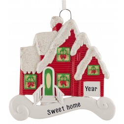 Image of Merry House Red Personalized Christmas Ornament 