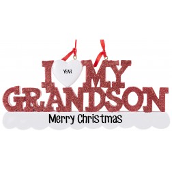 Image of I Love My Grandson Personalized Christmas Ornament