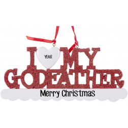 Image of I Love My Godfather Personalized Christmas Ornament