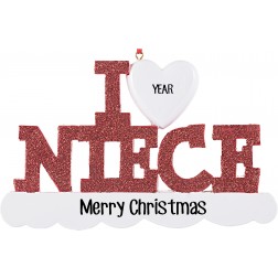 Image of I Love My Niece Personalized Christmas Ornament