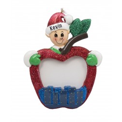 Image for Elf With Photo Frame Personalized Christmas Ornament 