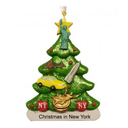 Image of City Icons Tree NYC Personalized Christmas Ornament 