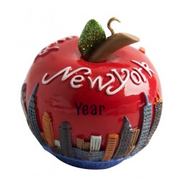 Image of NY Apple 3D Large Personalized Christmas Ornament 
