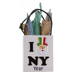 Image of Little Italy NY Shopping Bad 3D Personalized Christmas Ornament 