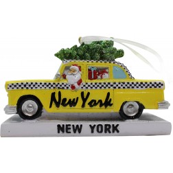 Image of 3D NY Taxi Santa Christmas Ornament