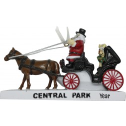 Image of 3D Central Park Carriage Brown Ornament