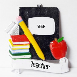 Image of Teacher Notebook Personalized Christmas Ornament 
