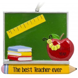 Image of Teacher Blackboard Personalized Christmas Ornament 