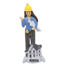 Image of Architect Girl Personalized Christmas Ornament 