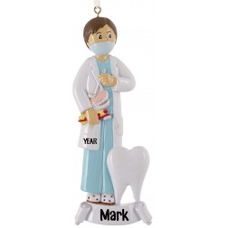 Image of Dentist Boy Personalized Christmas Ornament 