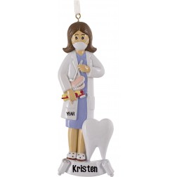 Image of Dentist Girl Personalized Christmas Ornament 