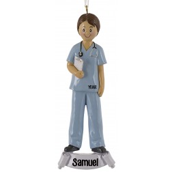 Image of Nurse Boy Personalized Christmas Ornament 