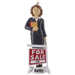 Image of Realtor Girl Personalized Christmas Ornament 
