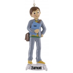 Image of Student Boy Personalized Christmas Ornament
