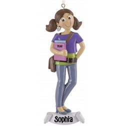 Image of Student Girl Personalized Christmas Ornament