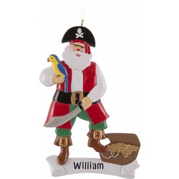Image of Pirate Santa Personalized Christmas Ornament