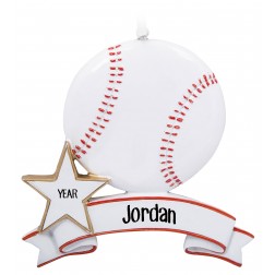 Image of Baseball Personalized Christmas Ornament