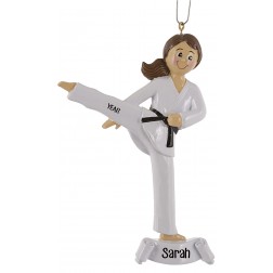 Image of Karate Girl Personalized Christmas Ornament 