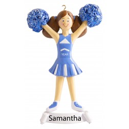 Image of Cheerleaders Blue Personalized Christmas Ornament