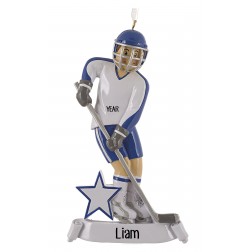 Image of Ice Hockey Boy Personalized Christmas Ornament 