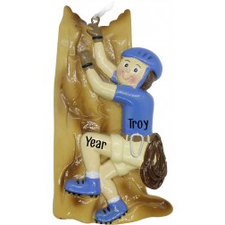Image of Climber Boy Blue Personalized Christmas Ornament