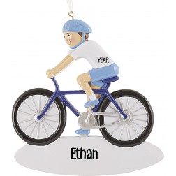 Image of Bicycle Boy Personalized Christmas Ornament