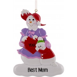 Image of Snow Family Mom Personalized Christmas Ornament