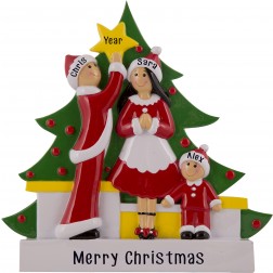 Image of Tree Decorating Family of 3 Table Top