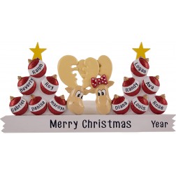 Image of Deer Couple Table Top Of 12 Personalized Christmas Ornament