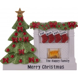 Image of Fireplace Stocking Family Table Top-4