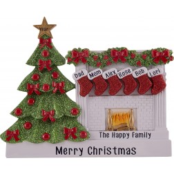 Image of Fireplace Stocking Family Table Top-6