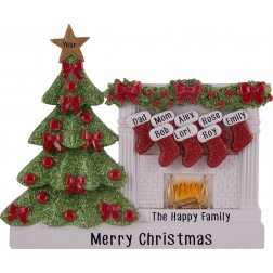 Image of Fireplace Stocking Family of 8 Table Top